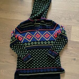 Ralph Lauren Black Knit Sweater with Neon Accents